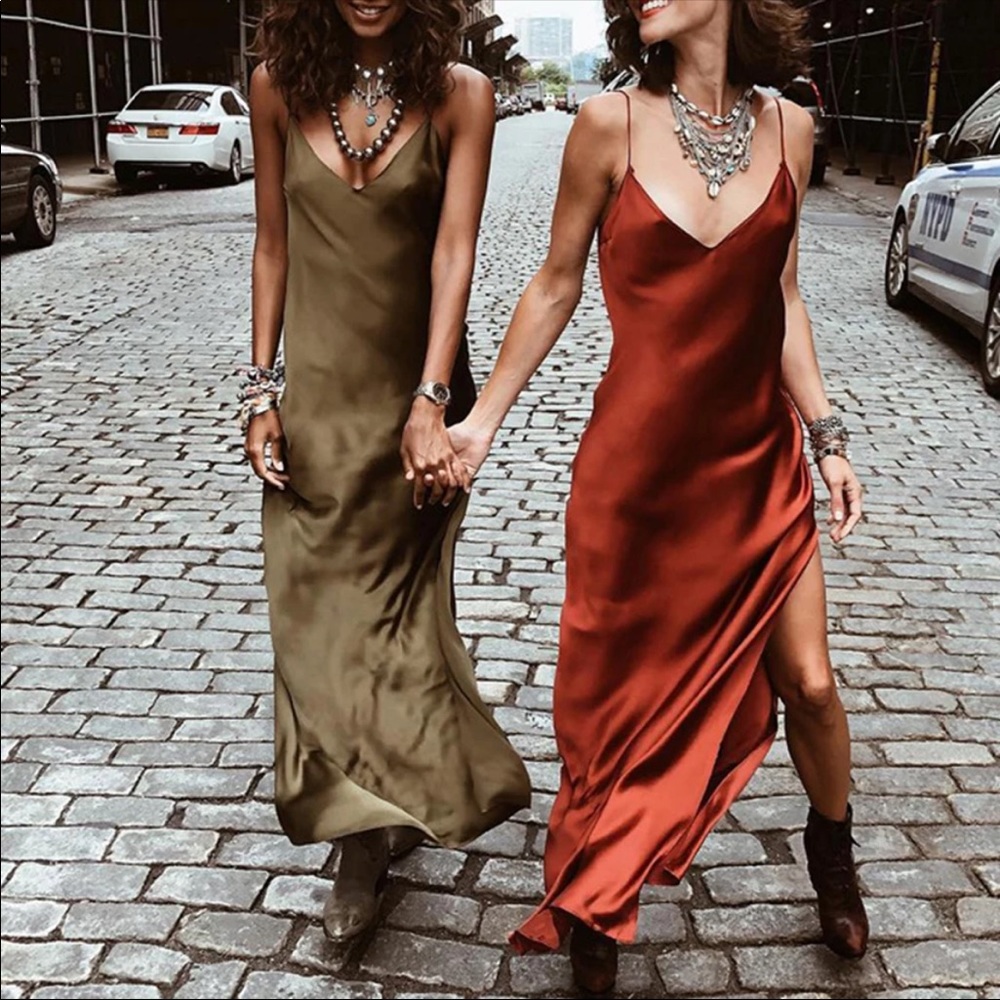 Mia Maxi Dress in Army Green - Picture 1 of 8